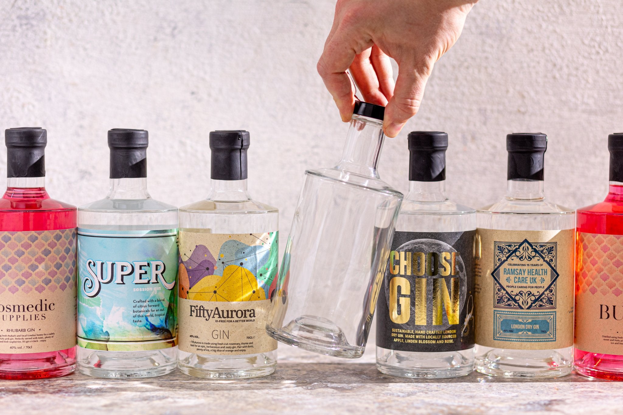 Assortment of Jim and Tonic liqueurs