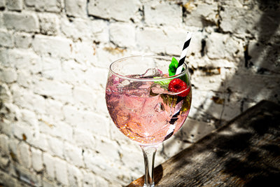 Ultimate Pink Gin Cocktail with Elderflower, Raspberries and Basil