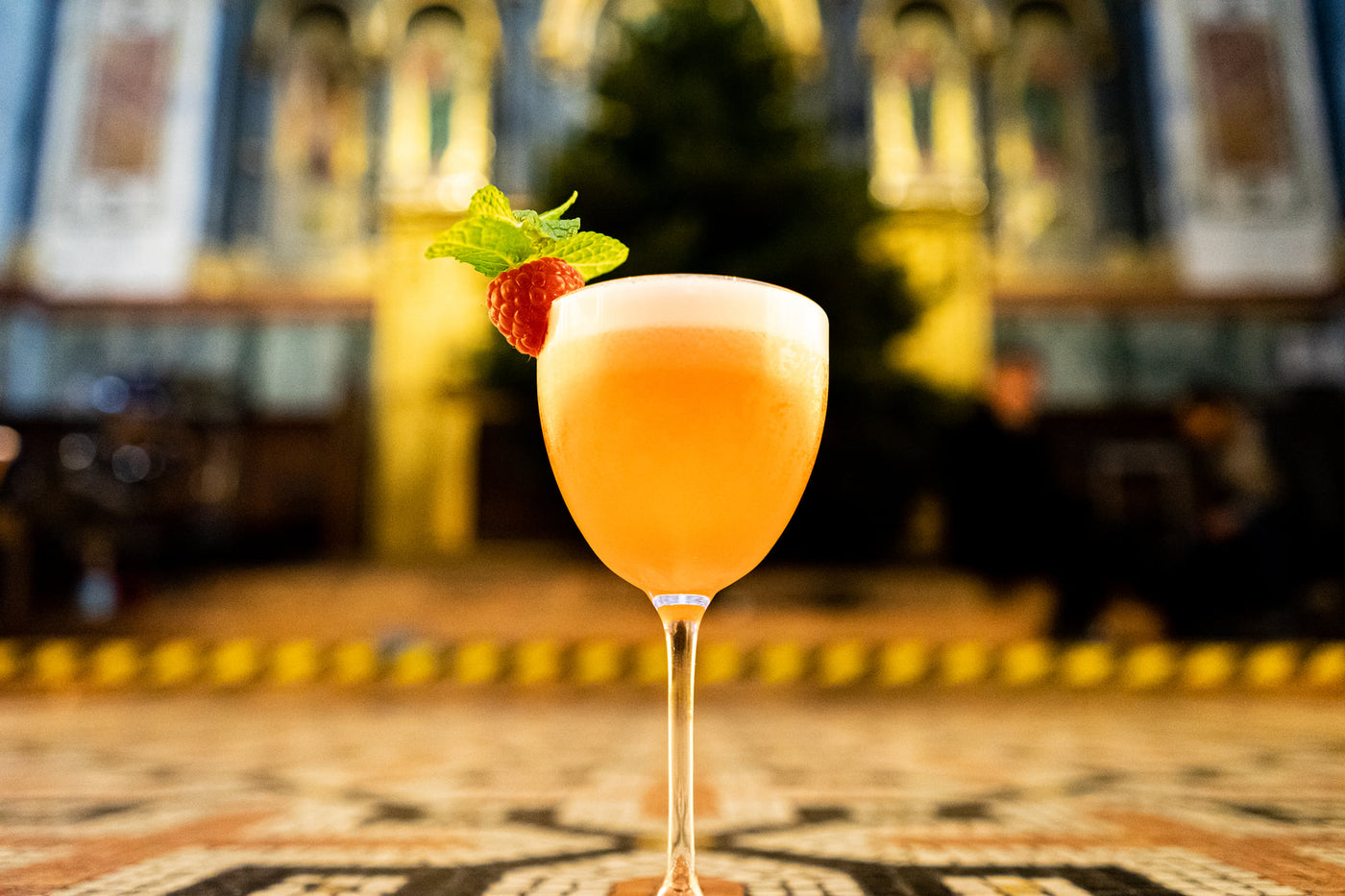 clover club cocktail in a coupette glass